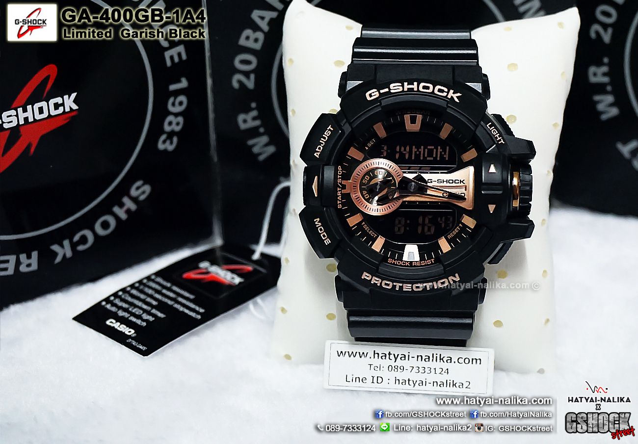 นาฬิกา Casio G-Shock Limited Garish Black & Gold Series รุ่น GA-400GB-1A4 สีดำพิ้งค์โกลด์ ของแท้ รับประกัน1ปี