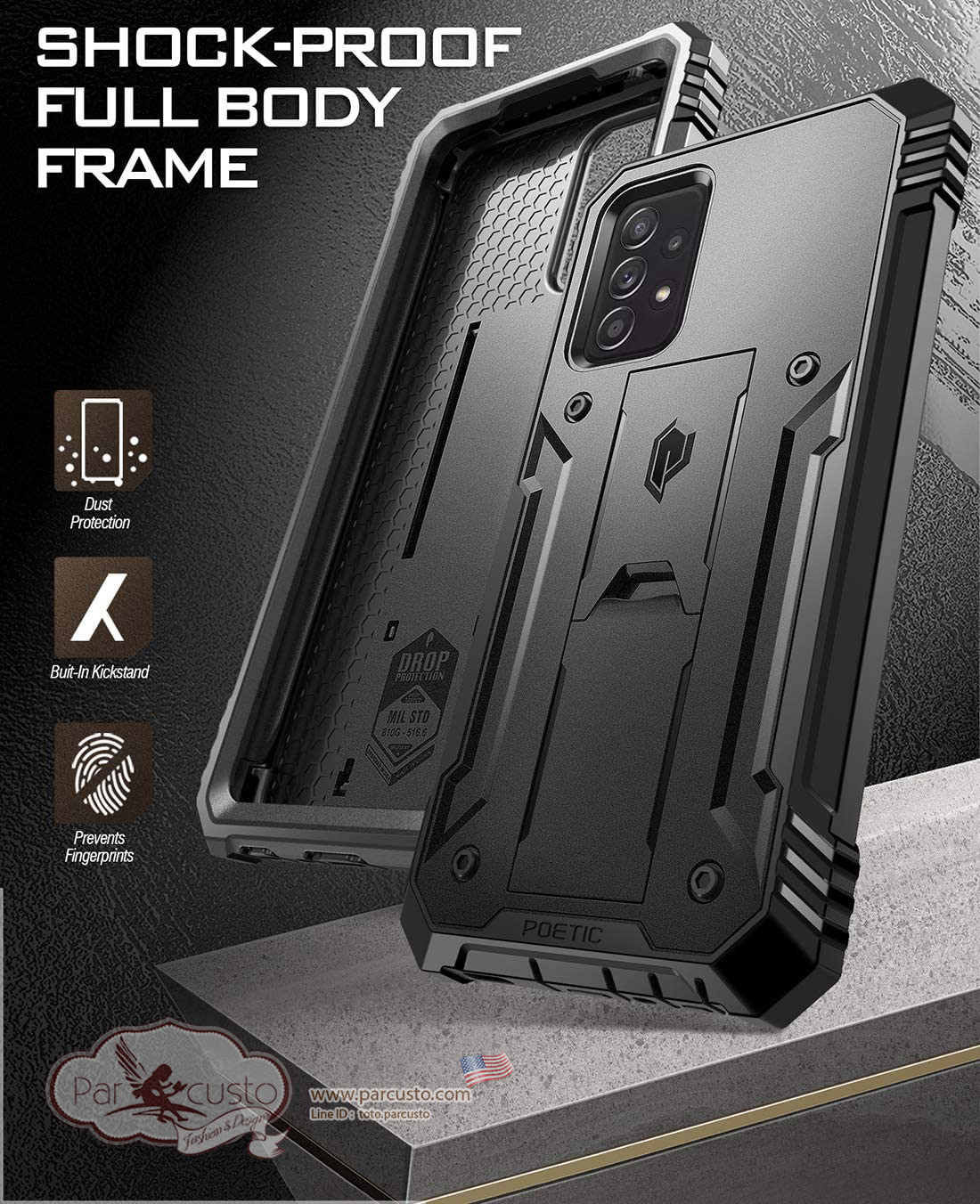 เคสกันกระแทก Samsung Galaxy A52 4G & 5G [Revolution Series] จาก Poetic [Pre-order USA]