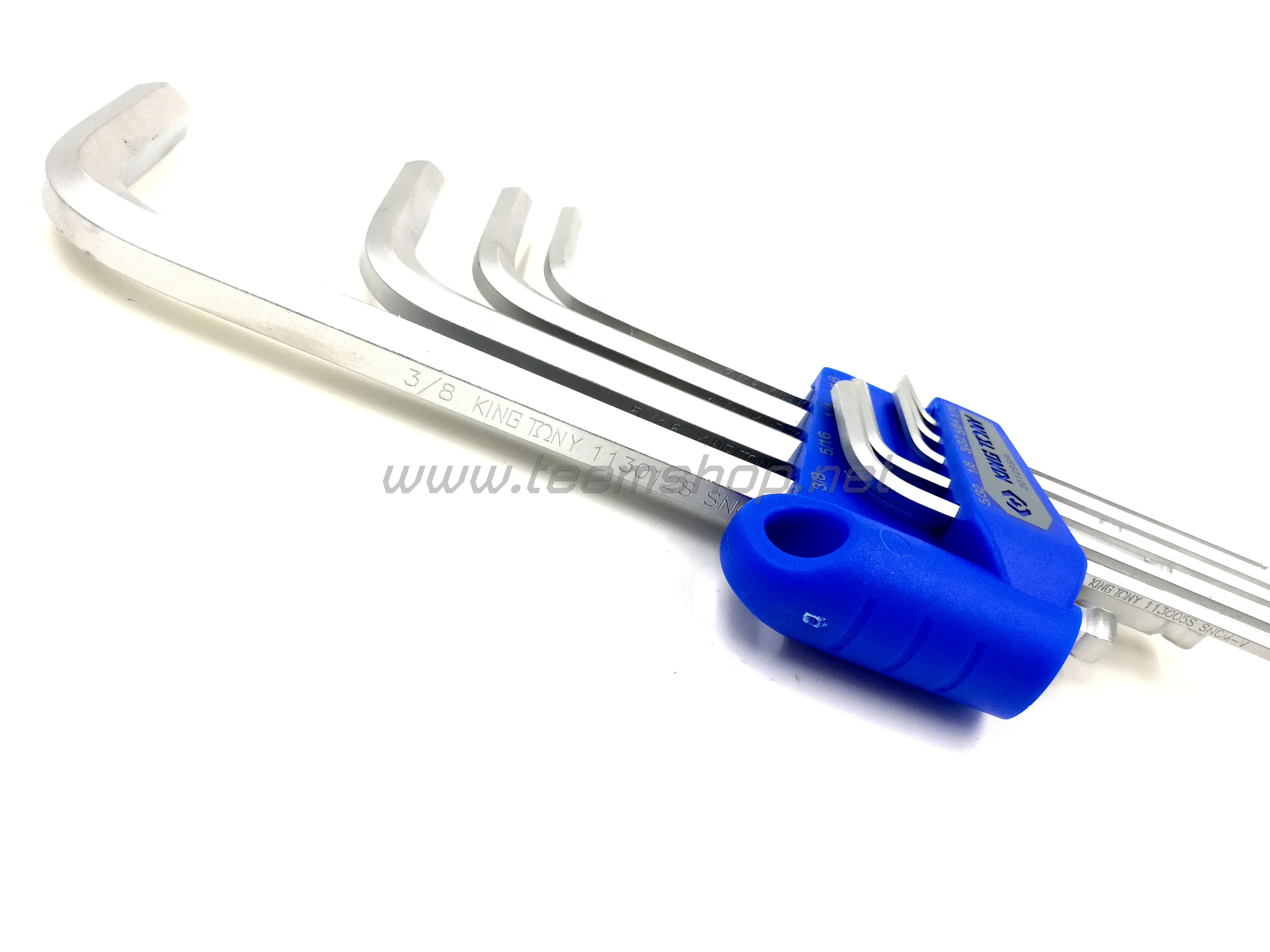 KINGTONY ประแจหกเหลี่ยมหัวบอล นิ้ว9ตัวชุด 1/16"-3/8" NO.20129SR Made in Taiwan