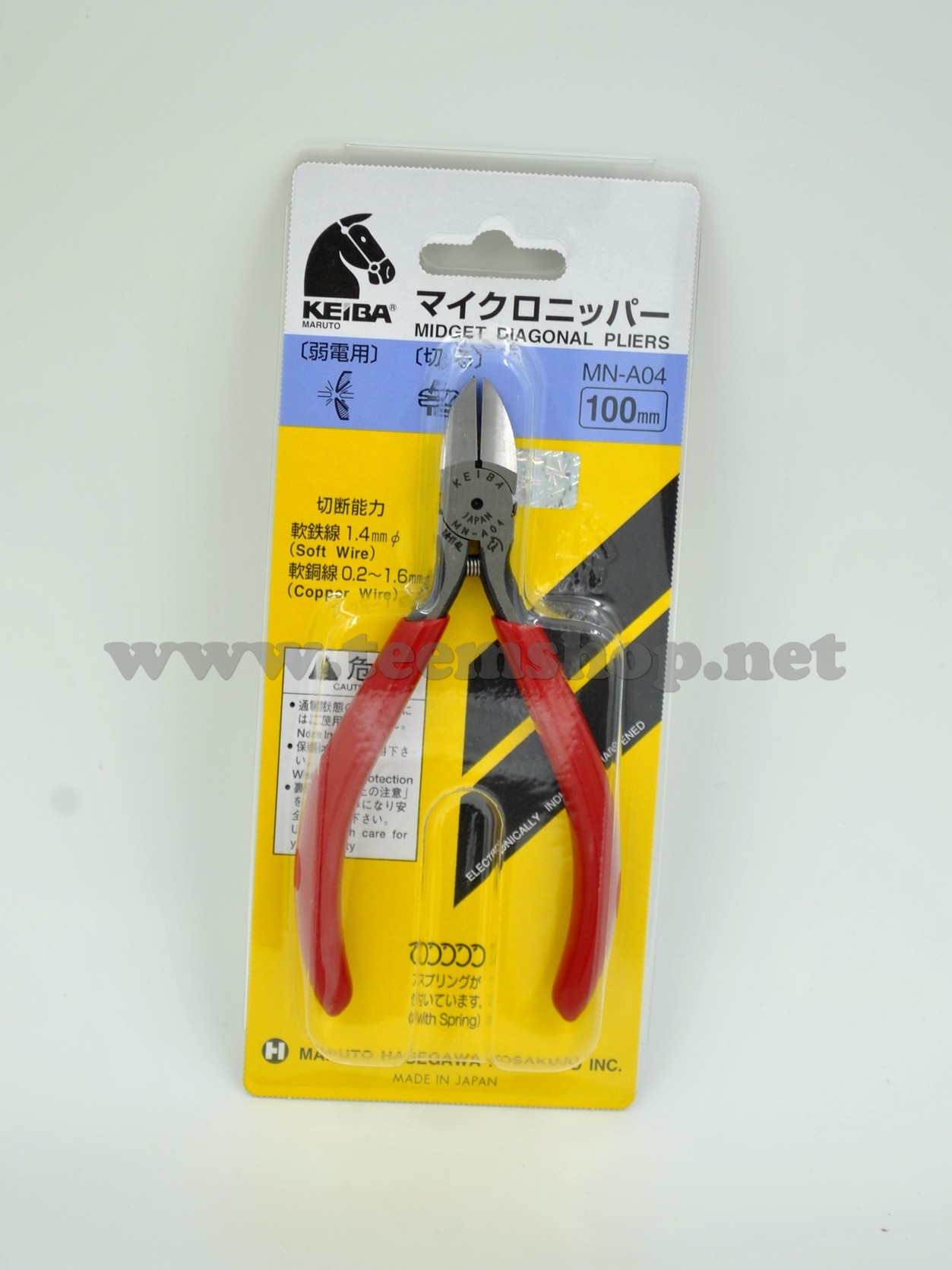 KEIBA คีมปากเฉียงมินิ ด้ามบาง MN-A04 4" made in Japan