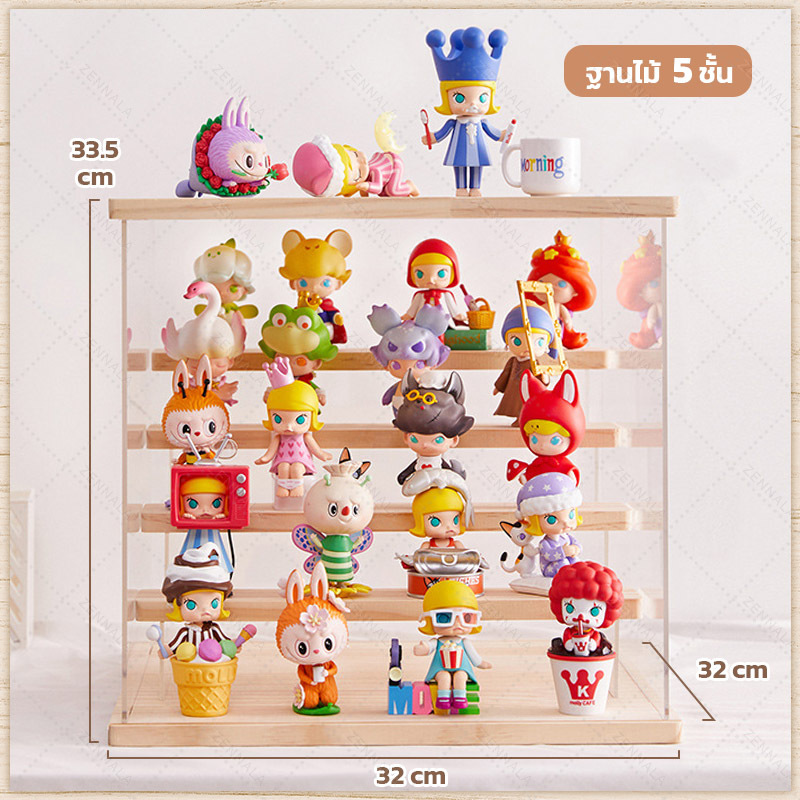 ชั้นวางโมเดล ฐานไม้