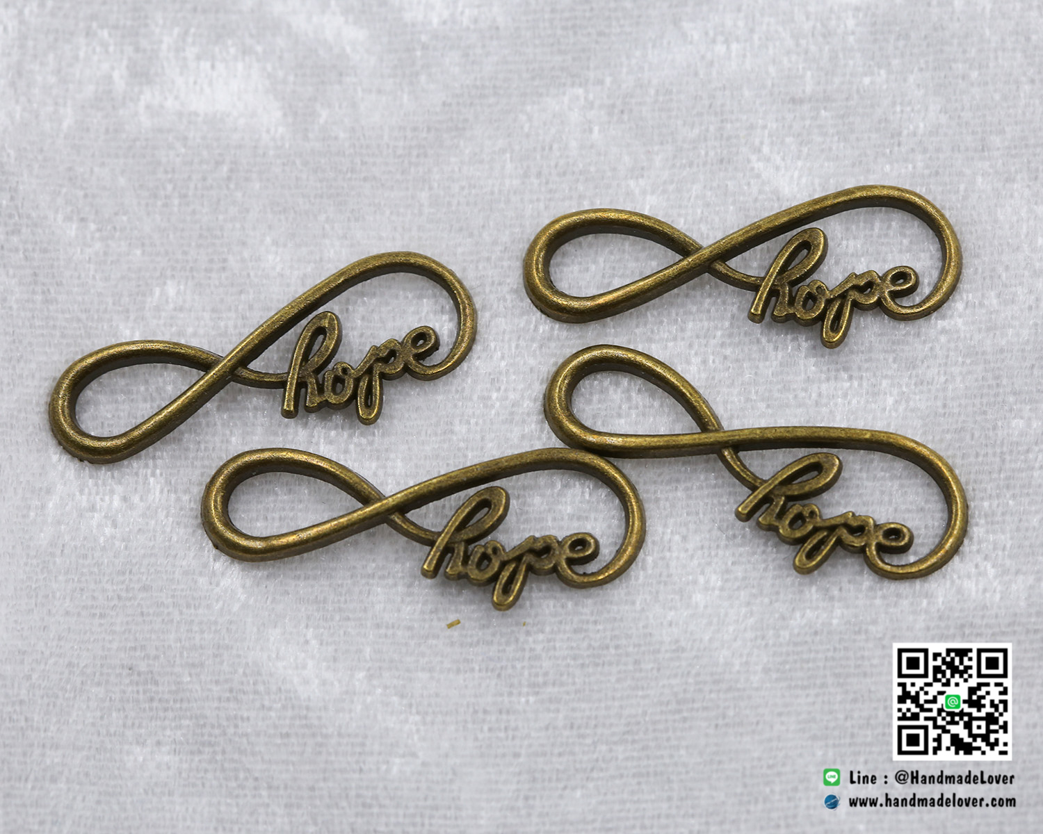 จี้,ตัวห้อยซิป สีทองรมดำ รูปอินฟินิตี้ hope