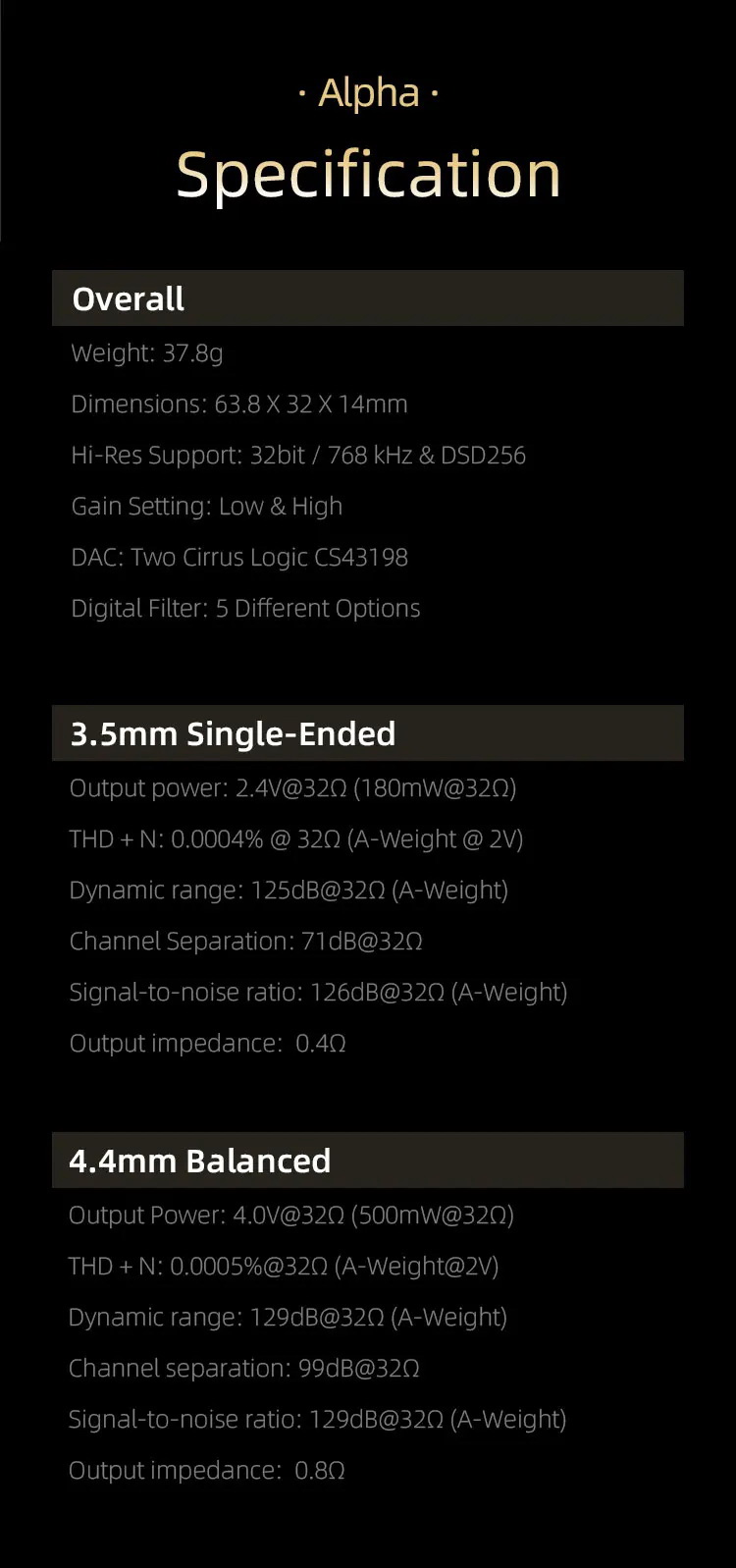 ONIX Alpha XI1 DAC/AMP หางหนูพกพาขนาดเล็ก กำลังขับสูง ชิป CS43198 x2, SGM8262 x2 ประกันศูนย์ไทย