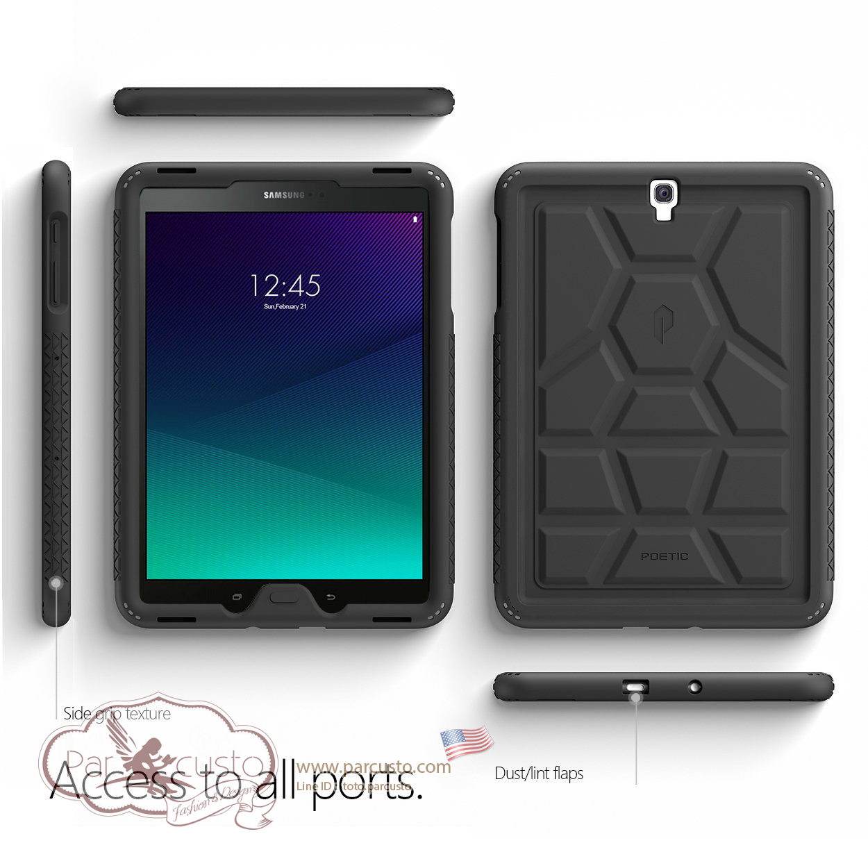 เคสซิลิโคนกันกระแทก Samsung Galaxy Tab S3 9.7 [TurtleSkin] จาก Poetic [Pre-order USA]