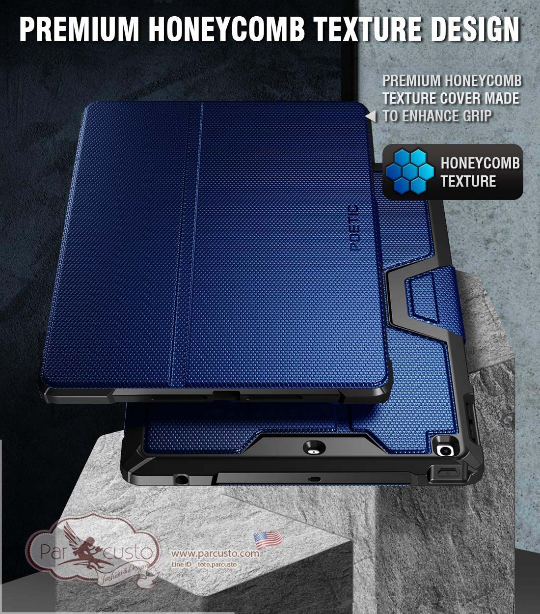 เคสกันกระแทก Apple iPad 10.2 2019 (iPad 7th) [Tough 360 Degree Stand Folio Cover ] จาก POETIC [Pre-order USA]