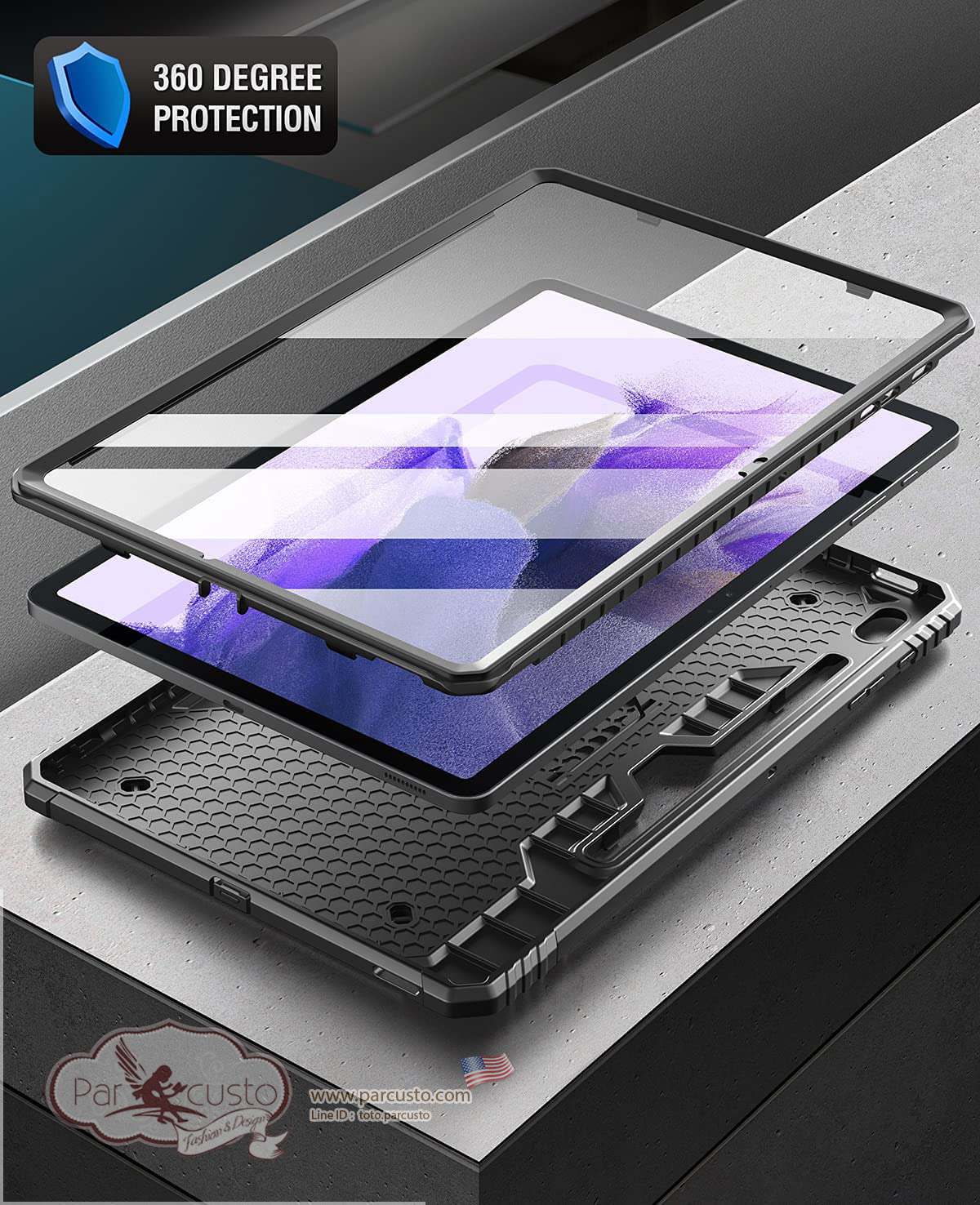 เคสกันกระแทก Samsung Galaxy Tab S7 FE 12.4 inch 2021 [Revolution Series] จาก Poetic [Pre-order USA]