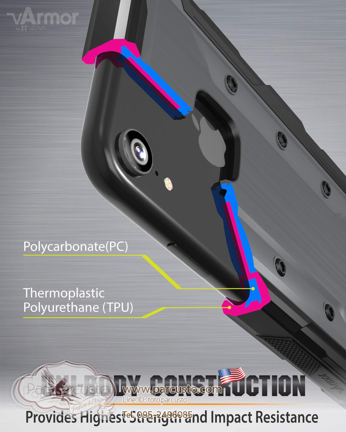 เคสกันกระแทก Apple iPhone XR [vArmor] จาก Vena [Pre-order USA]