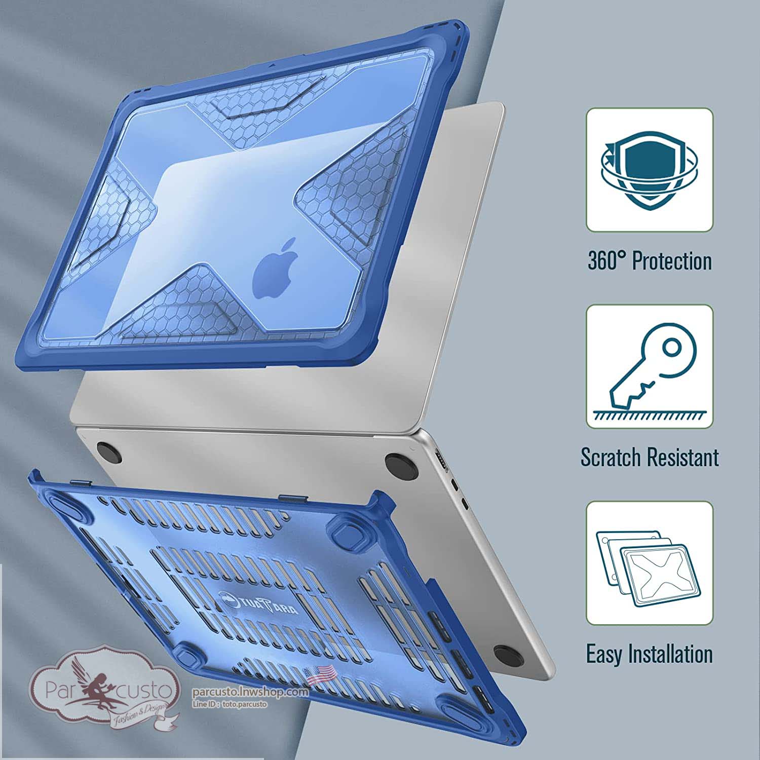 เคสกันกระแทก MacBook Air 13.6 Inch A2681 (2022) [Heavy Duty] จาก Fintie [Pre-order USA]