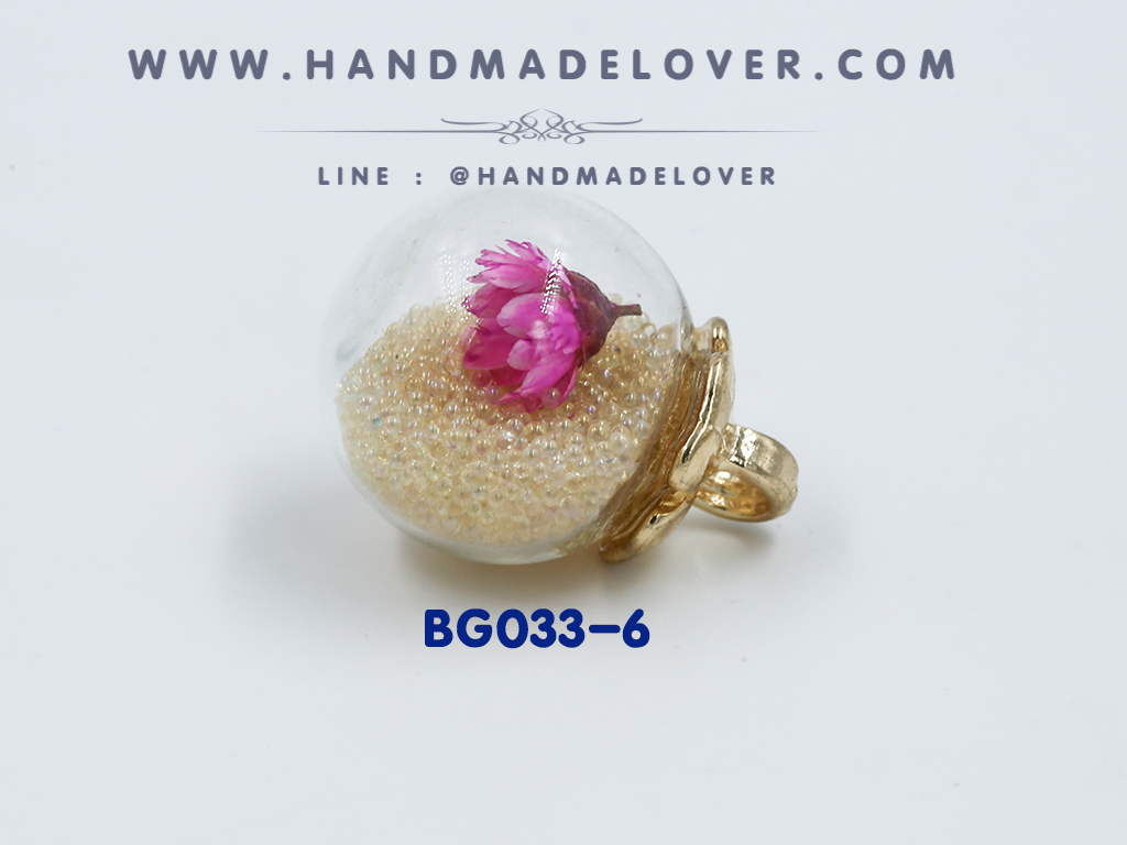 ลูกแก้วเรซิ่นจิ๋ว ใส เม็ดกลม แบบมีดอกไม้ตกแต่งด้านใน