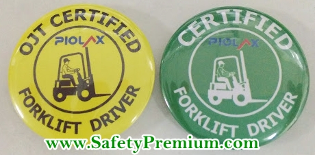 ตัวอย่างเข็มกลัด OJT CERTIFIED FORKLIFT DRIVER