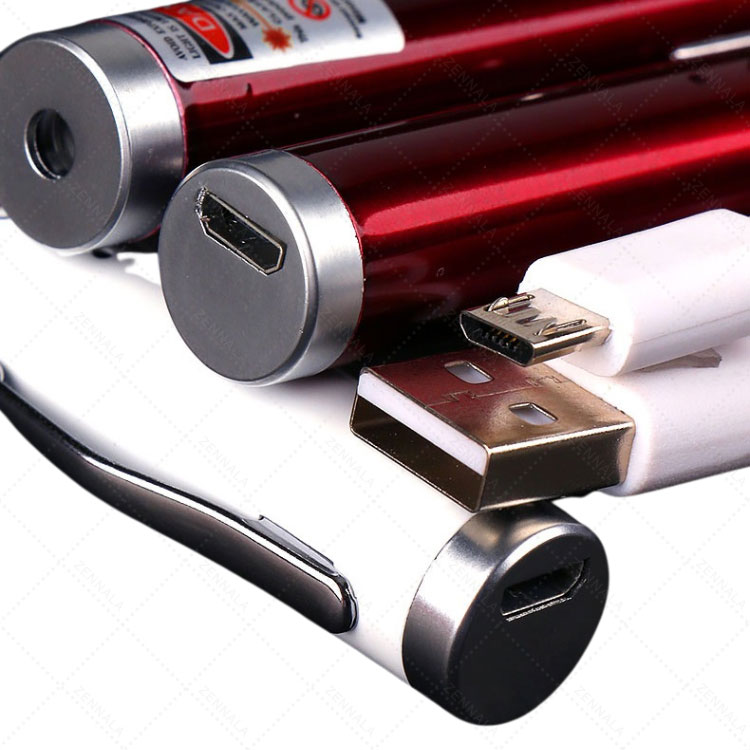 Laser แสงสีแดง เล็กสั้นพวงกุญแจ (ชาร์จไฟ)