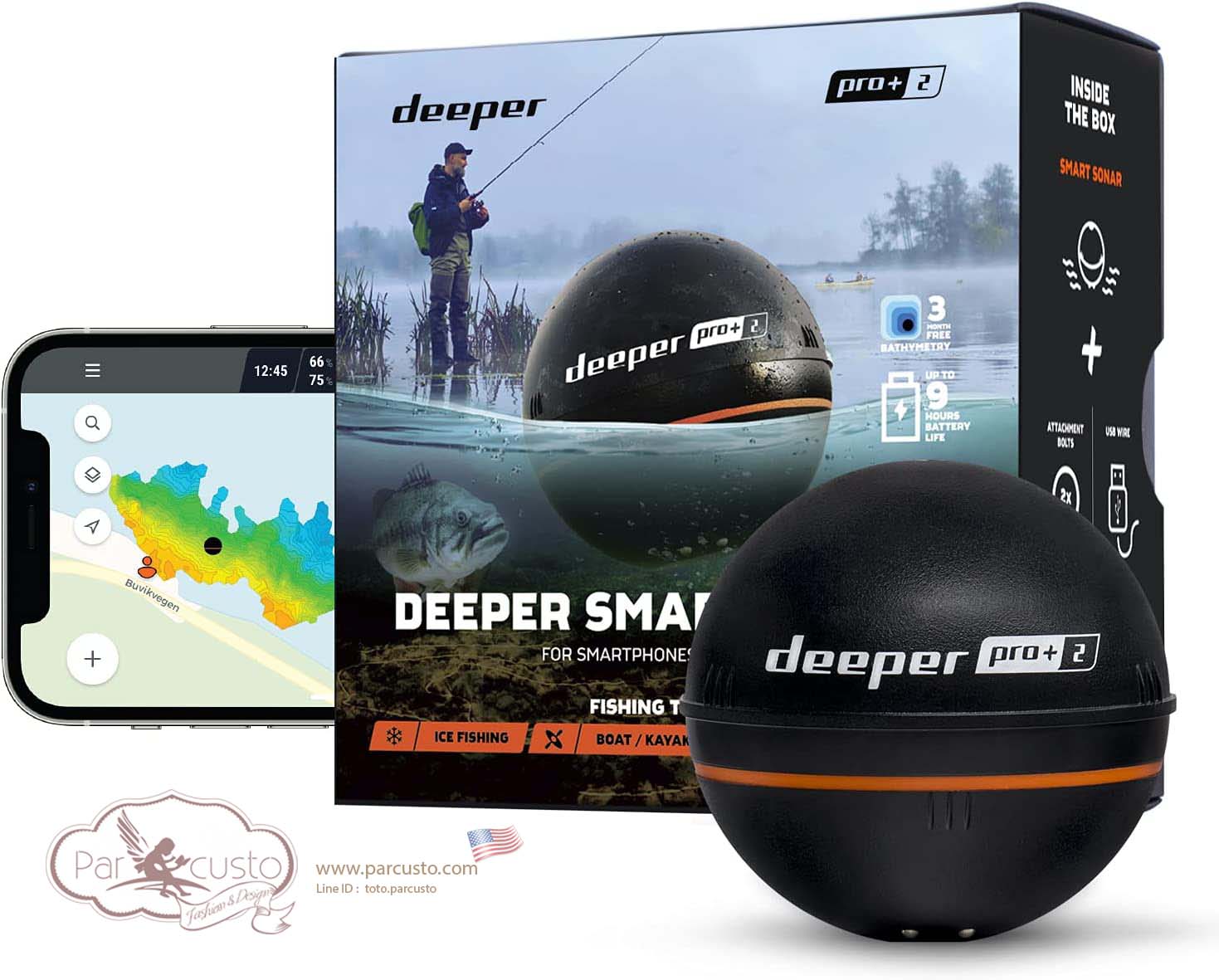 โซน่าจิ๋วอัจฉริยะ Deeper PRO+ 2 Sonar Fish Finder (รุ่นล่าสุด 2022) [Pre-order USA]