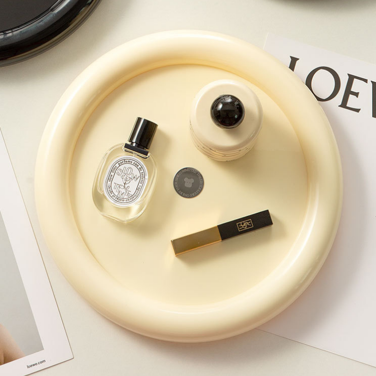 ถาดใส่ของ หมุนได้ 360 ํ มินิมอล ขอบมนใหญ่