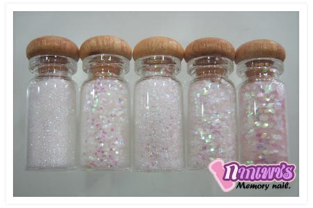 กากเพชร ขวดแก้ว118สี
