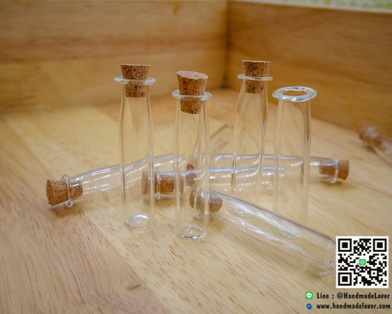 ขวดแก้วจิ๋ว (ฝาจุกไม้ก๊อก) ขนาด มม.( ml.) [มีราคาส่ง]