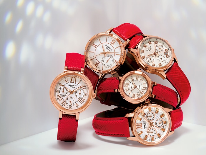 นาฬิกา คาสิโอ Casio SHEEN RED COLOR SERIES รุ่น SHE-3029PGL-7A ของแท้ รับประกัน1ปี