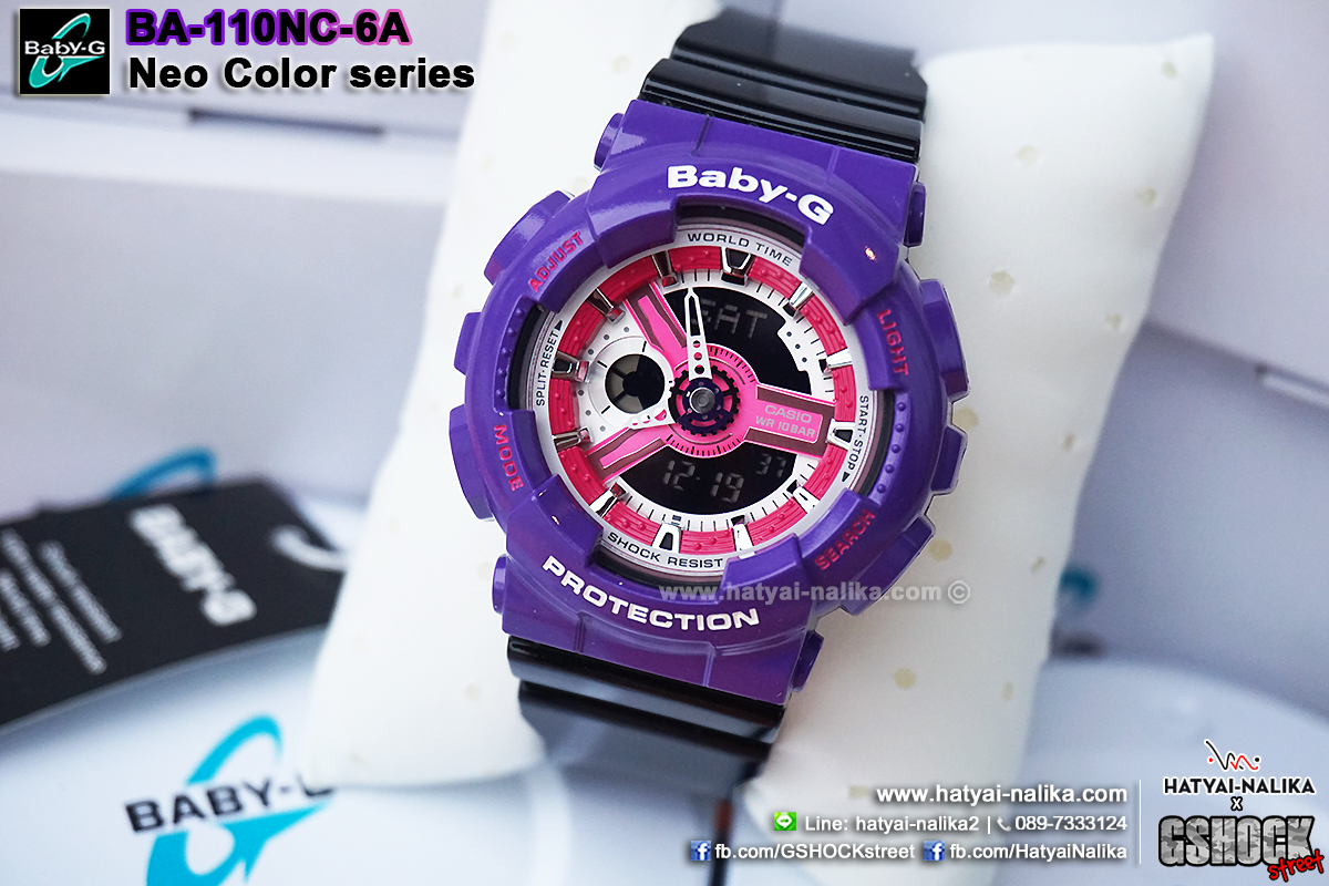 นาฬิกา Casio Baby-G Standard ANALOG-DIGITAL Neo Color series รุ่น BA-110NC-6A ของแท้ รับประกัน1ปี