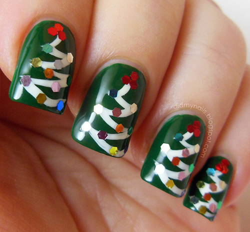 ลายเพ้นท์เล็บ วันคริสต์มาส christmas nails art
