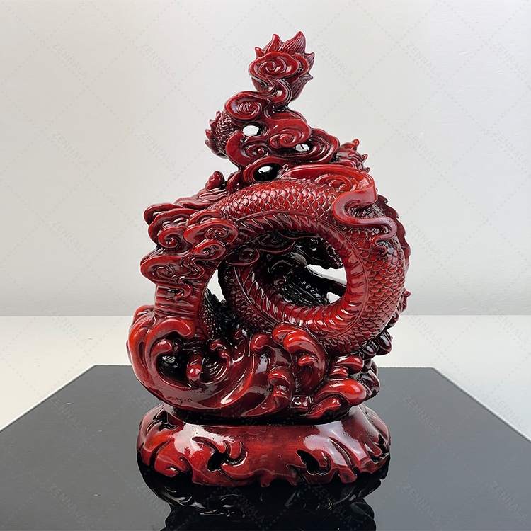 รูปปั้นมังกรเรียกทรัพย์ เรซิ่น สูง 12 นิ้ว มังกรมงคล