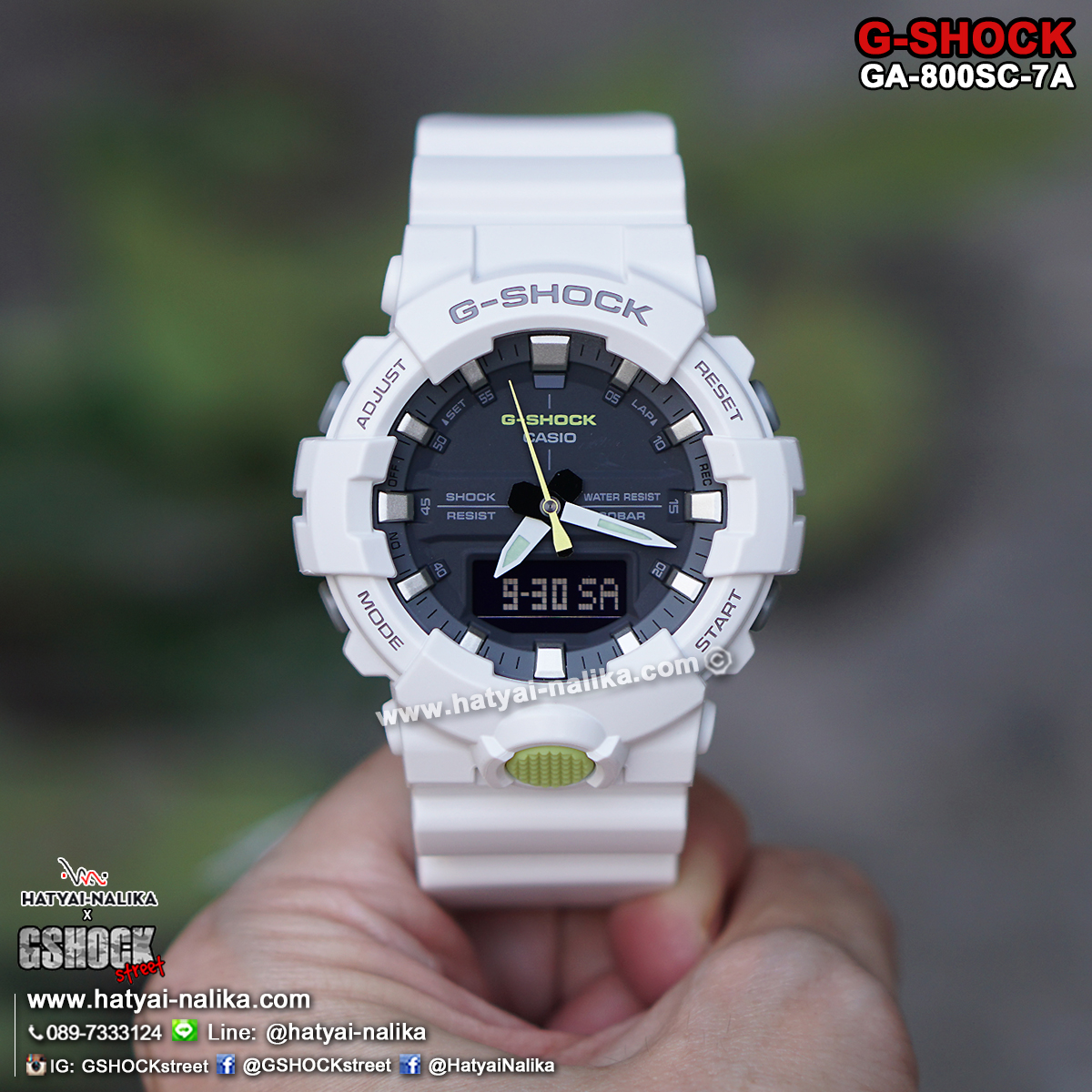 นาฬิกา Casio G-Shock ANALOG-DIGITAL GA-800SC Sporty Color series รุ่น GA-800SC-7A ของแท้ รับประกัน1ปี