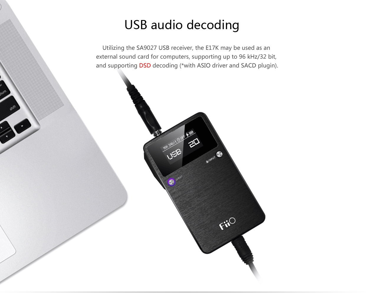FiiO E17k Alpen 2 สุดยอด แอมป์พกพา พร้อม DAC ในตัว รองรับ Coaxial in 192k/24bit และรองรับ Decoding แบบ DSD