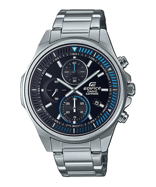 นาฬิกา Casio EDIFICE Solar-Powered Chronograph Sapphire EFS-S572 Slim series รุ่น EFS-S572D-1AV ของแท้ รับประกัน1ปี