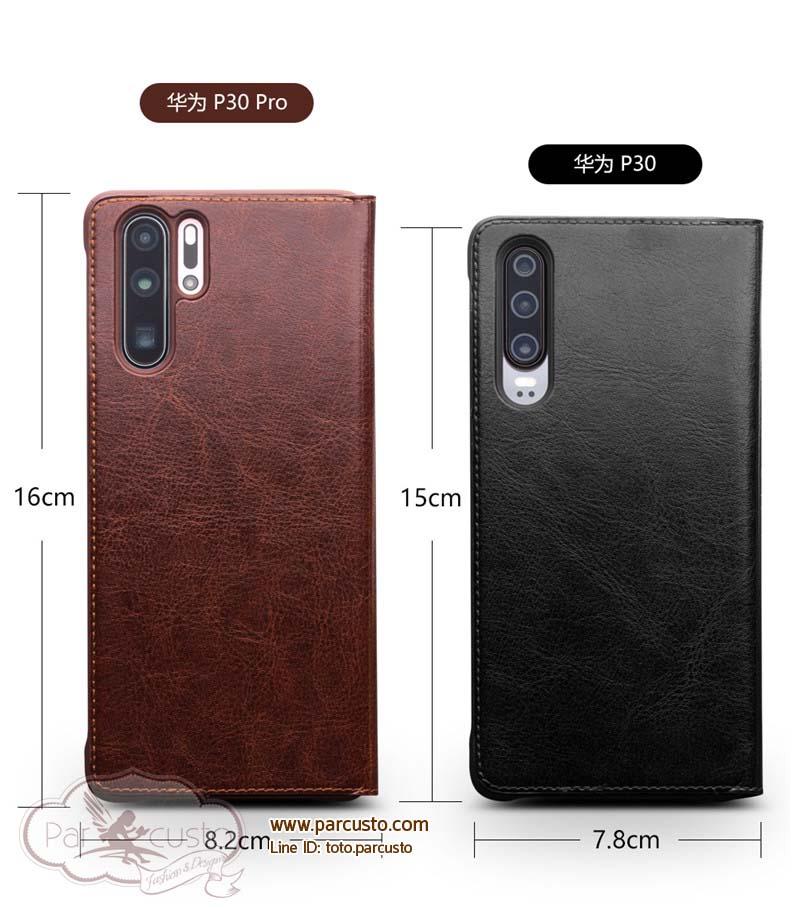 เคสหนังแท้ Huawei P30 และ P30 Pro ผิวมัน (โปรดระบุรุ่น) จาก QIALINO [Pre-order]