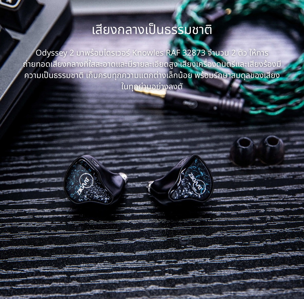 ZiiGaat x Hangout Audio Odyssey 2 หูฟัง IEMs Hybrid 4 ไดรเวอร์ 1DD + 3BA ระดับออดิโอไฟล์ ประกันศูนย์ไทย