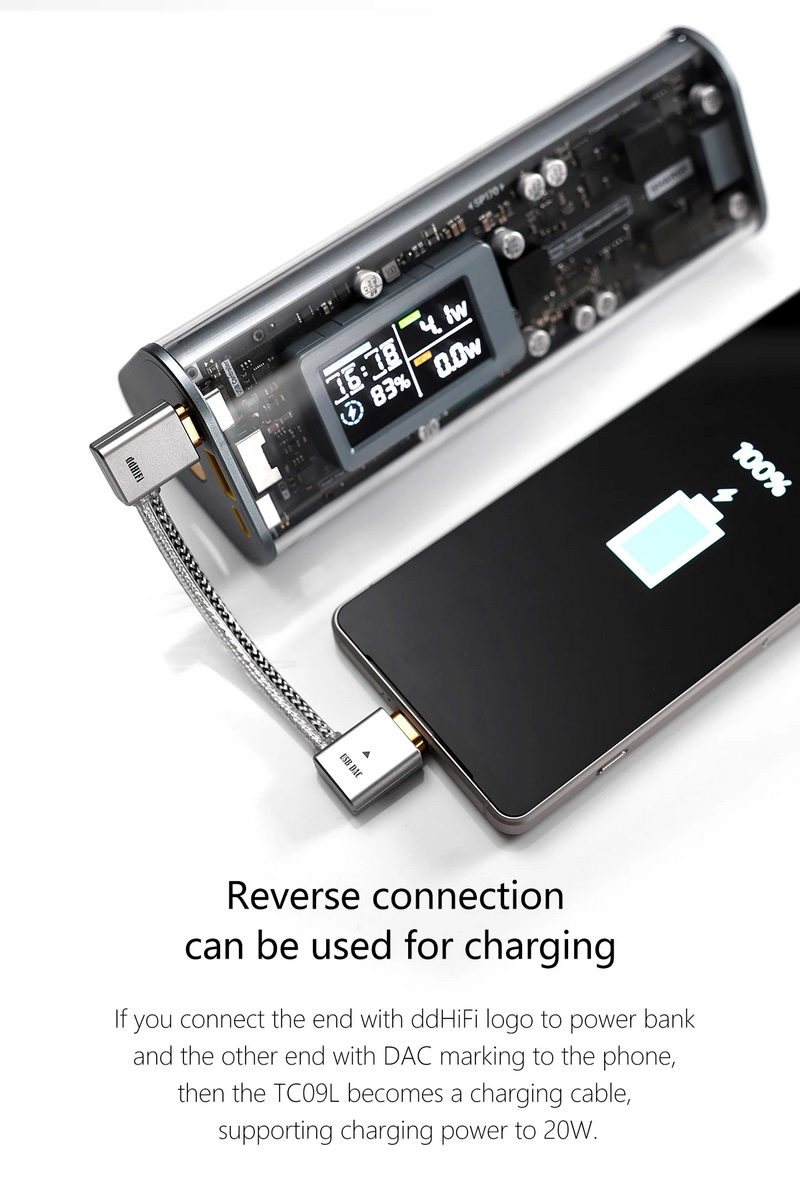 DD TC09L สายแปลง USB TypeC เป็น TypeC OTG (หัวปลั๊กตัว L) สำหรับเครื่องเสียง