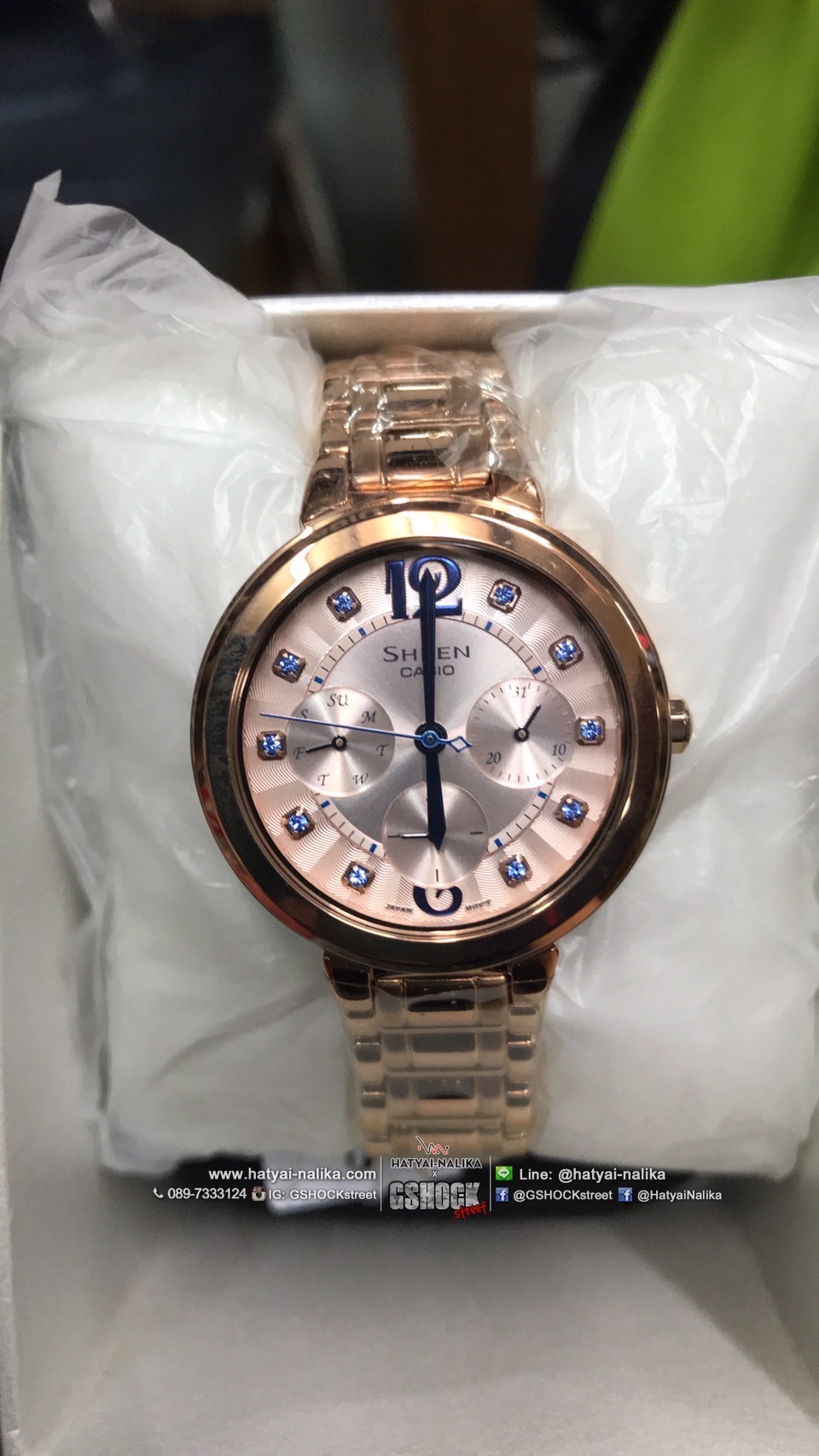 นาฬิกา คาสิโอ Casio SHEEN MULTI-HAND SHE-3048 series รุ่น SHE-3048PG-7B ของแท้ รับประกัน1ปี