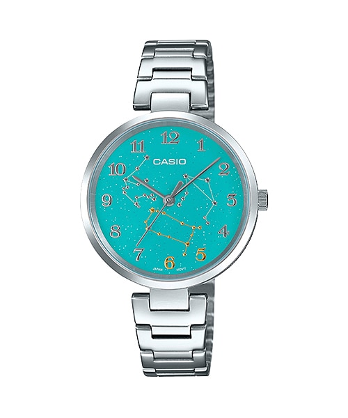 นาฬิกา Casio STANDARD Analog-Ladies' รุ่น LTP-E07D-3A (หน้าปัดลวดลายจักรราศี) ของแท้ รับประกัน 1 ปี