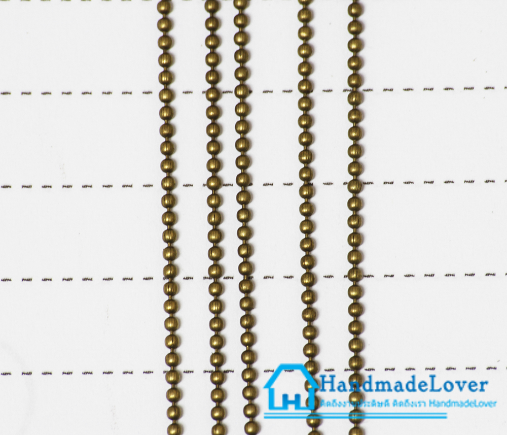 โซ่ไข่ปลา สีทองรมดำ ขนาด 1.5 mm.