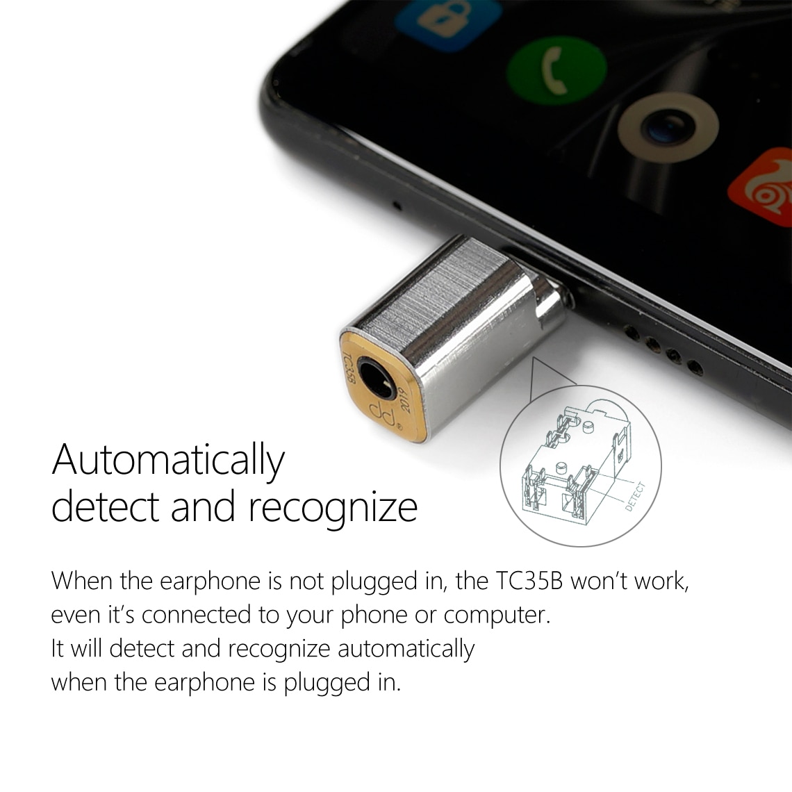 ขาย DD TC35B แจ็คแปลง Type C ให้รองรับหูฟัง 3.5mm ใช้กับมือถือได้ 384kHz/32bit