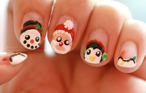 ลายเพ้นท์เล็บ วันคริสต์มาส christmas nails art