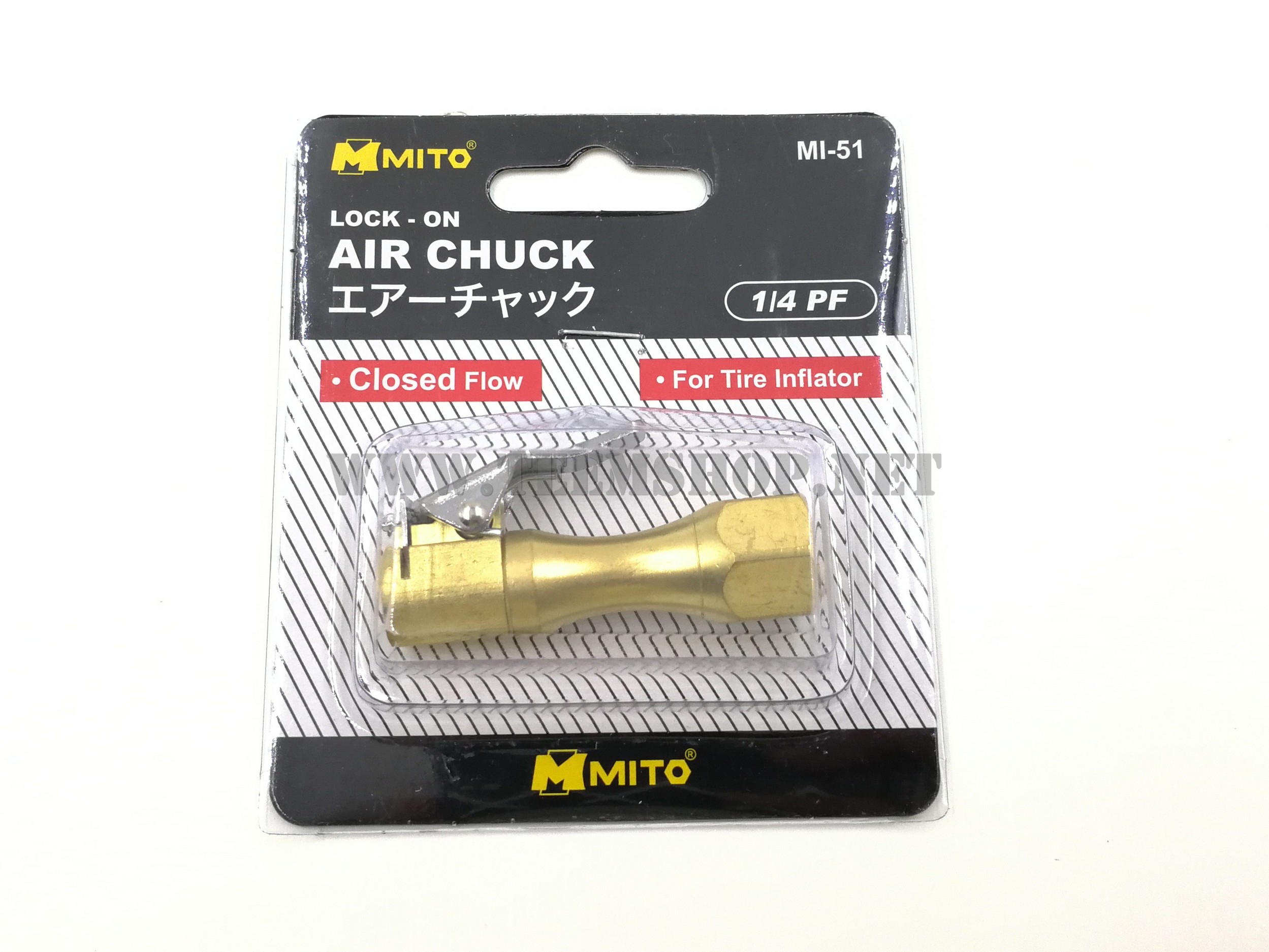 MITO หัวเติมลมหัวหนีบ MI-51 เกลียวใน 2หุน PT (1/4" BSP) ลมไม่ผ่าน