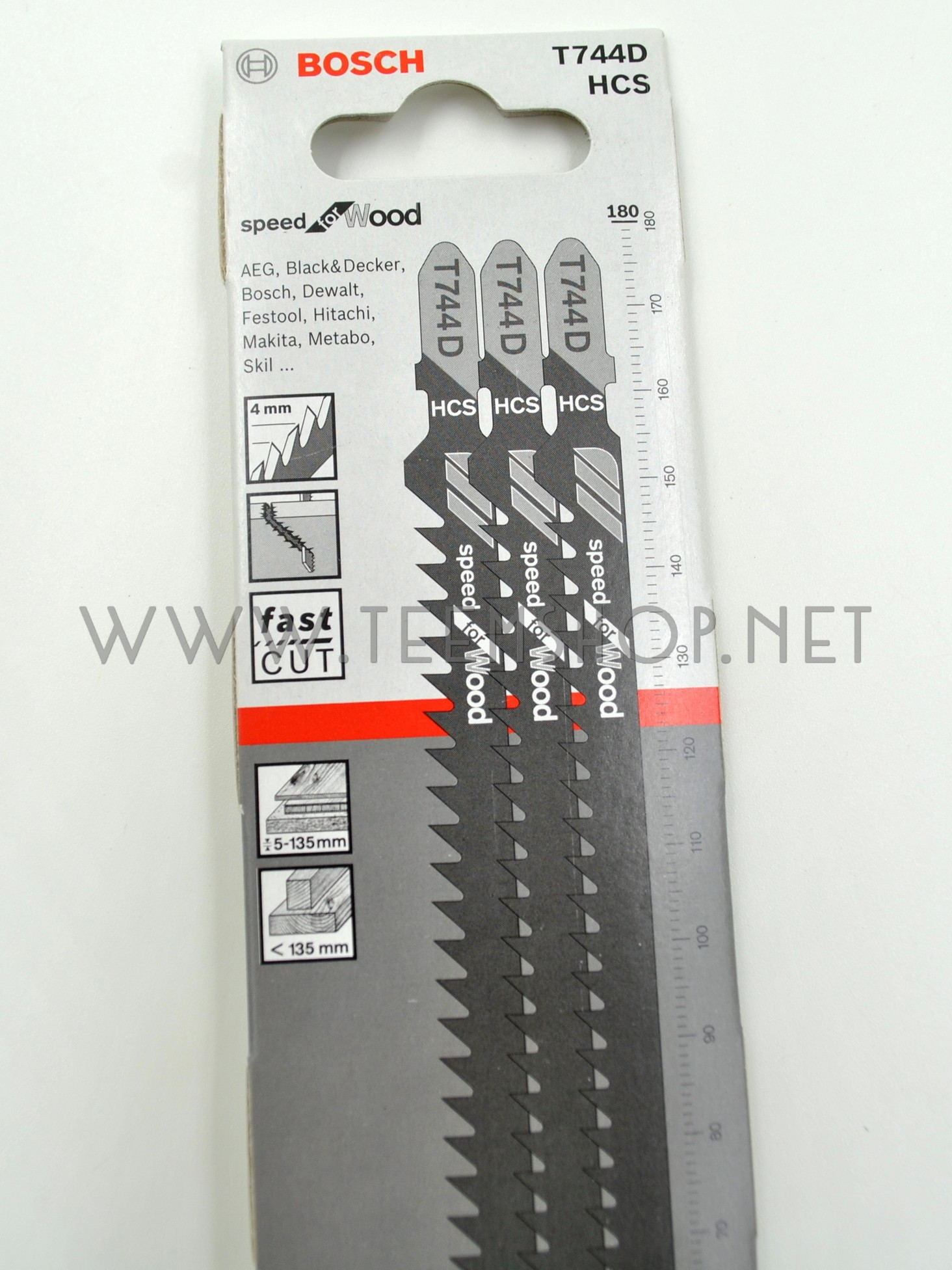 2608663314 BOSCH ใบเลื่อย T744D 3pcs/pack ตัดไม้ยาว
