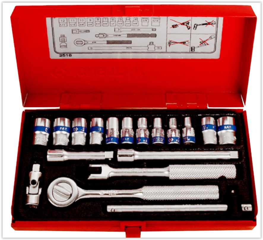 KINGTONY บล็อกชุด รู 1/4" 18 ตัวชุด NO.2518MR Made in Taiwan