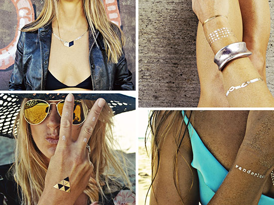 Flash Tattoo , Gold foil metallic tattoos  สติ๊กเกอร์แทททู สีเงิน สีทอง สีทองแดง สีเมทัลลิค