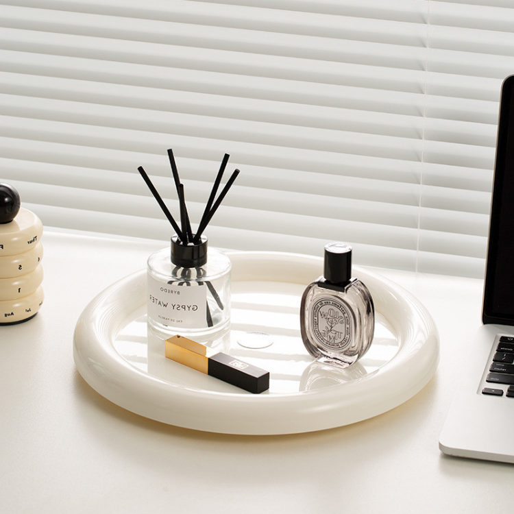 ถาดใส่ของ หมุนได้ 360 ํ มินิมอล ขอบมนใหญ่