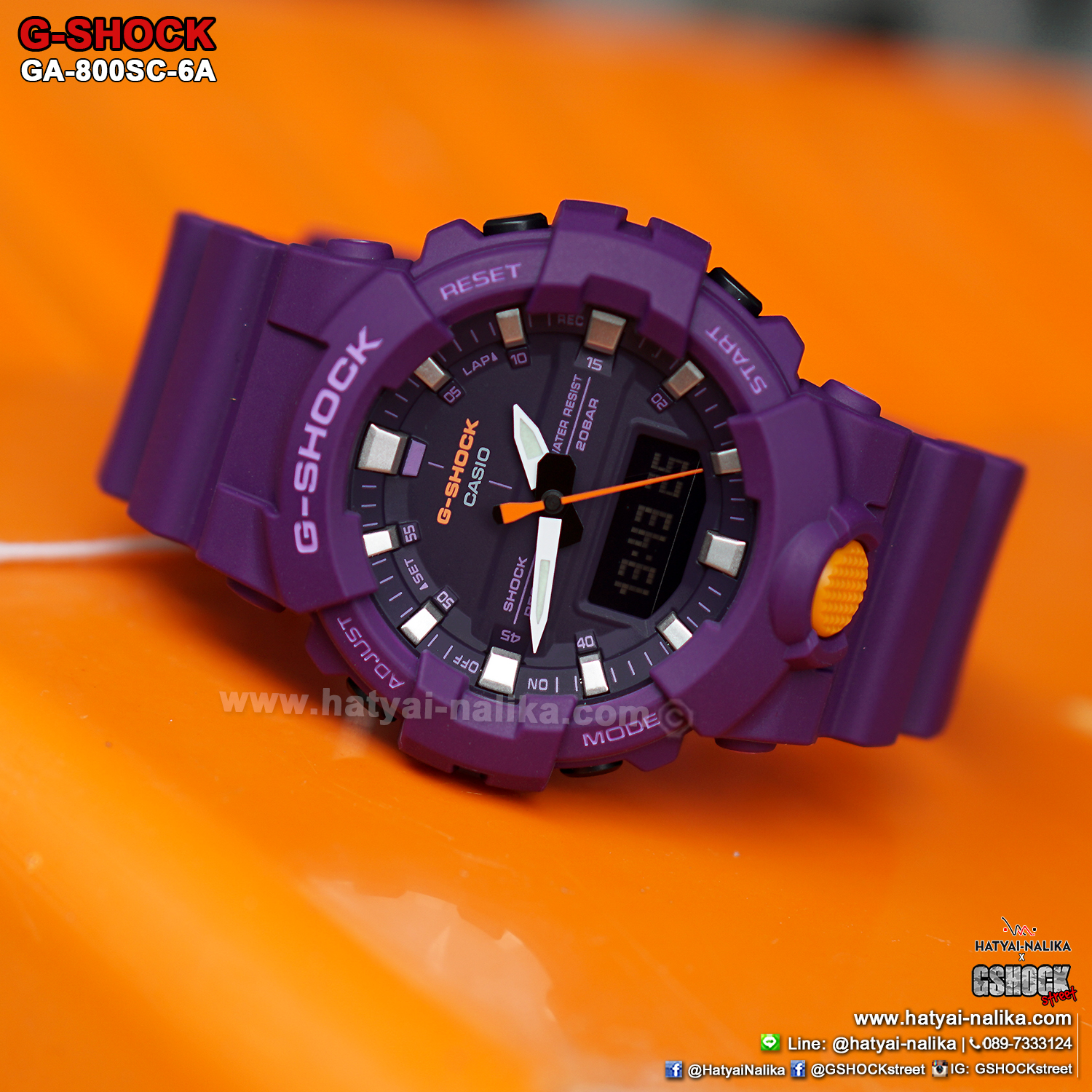 นาฬิกา Casio G-Shock ANALOG-DIGITAL GA-800SC Sporty Color series รุ่น GA-800SC-6A “ธานอส THANOS” ของแท้ รับประกัน1ปี