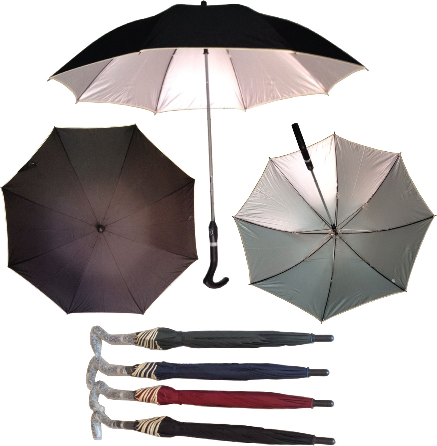 ร่ม24นิ้ว ผ้า PG เคลือบUV โครงโลหะ 10 มิล ซี่ไฟเบอร์ ออโต้ เปิด-ปิด ด้ามงอ คละสี