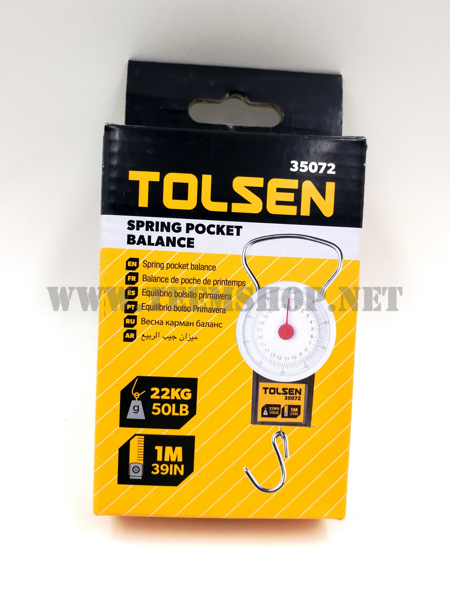 TOLSEN เครื่องชั่งน้ำหนักแบบแขวน 22kg. พร้อมเทปวัด1m. 35072