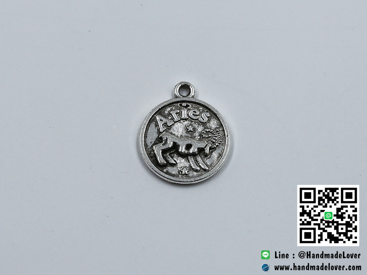 จี้โลหะ ราศีเมษ (Aries) สีนิเกิล