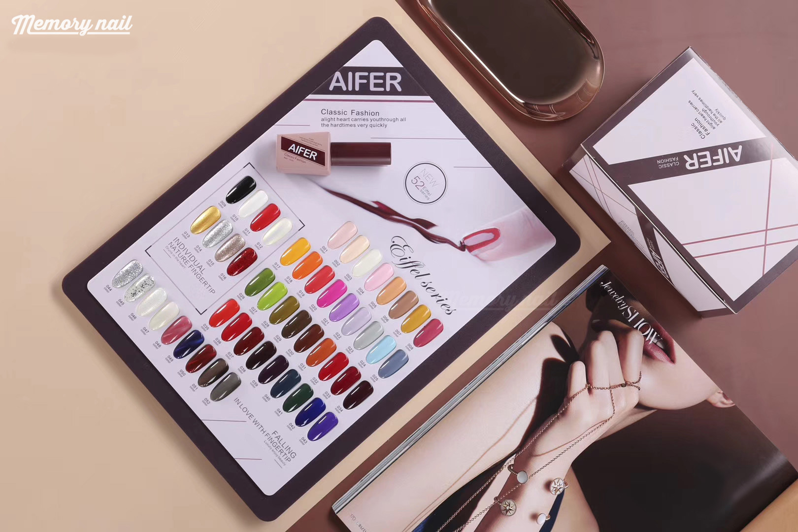 โปรดี มีนา สีทาเล็บเจล AIFER ชุดใหญ่ 52 สี พร้อมชาร์ตสี1ชาร์ต สีสวย ราคาประหยัด