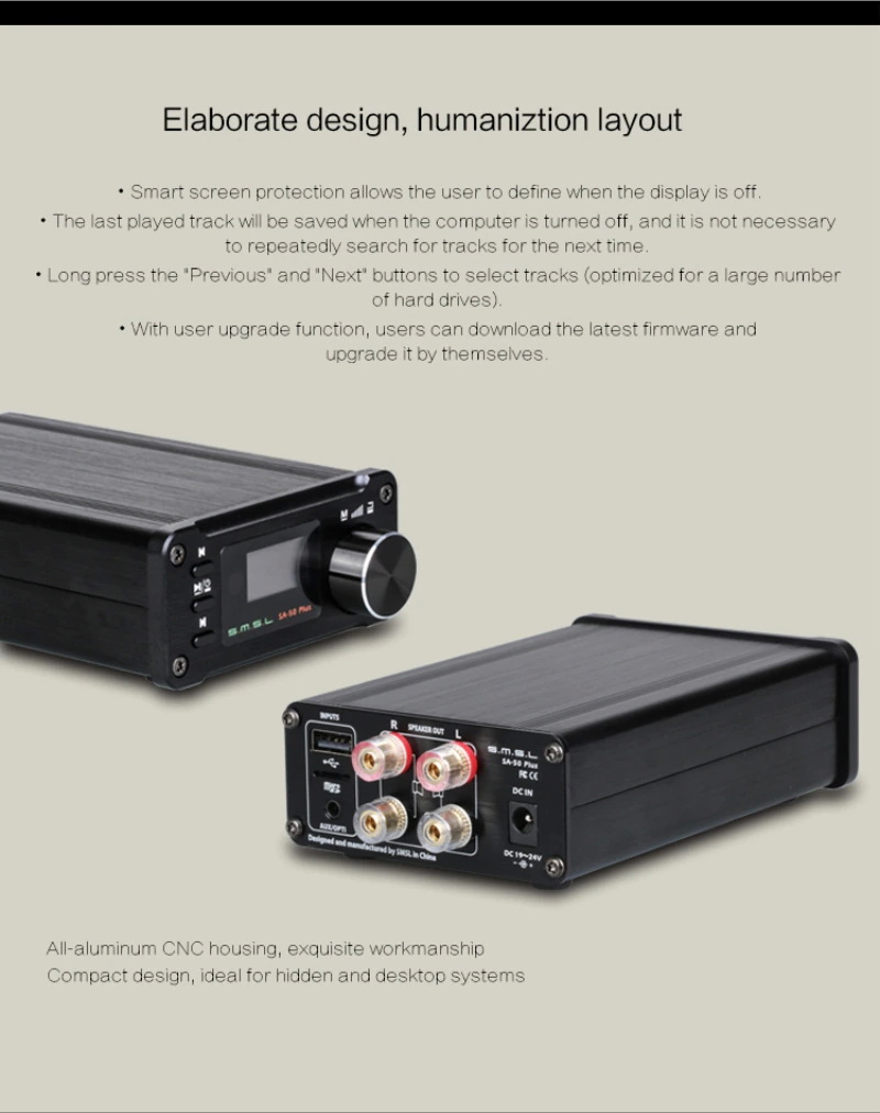 ขาย SMSL SA-50 PLUS DAP ตั้งโต๊ะพร้อม Amplifier ในตัว ประกันศูนย์ไทย