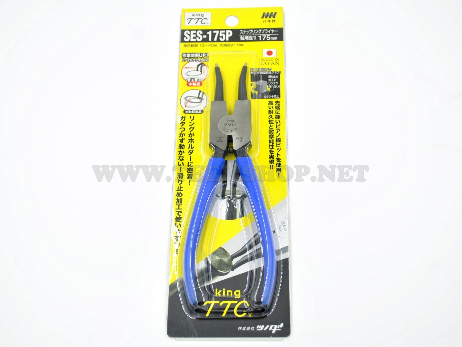 KING TTC คีมถ่างแหวนปากตรง 7นิ้ว SES-175P made in Japan