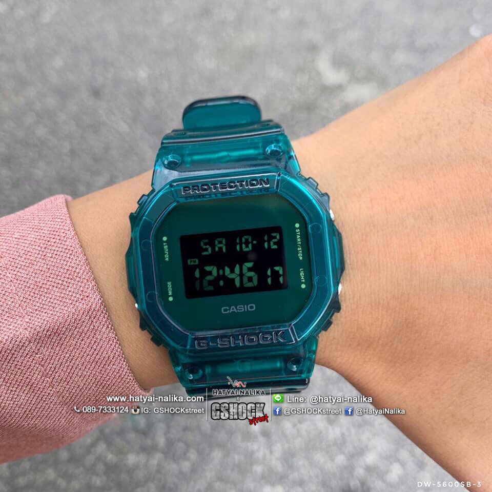 นาฬิกา Casio G-Shock Special color DW-5600SB COLOR SKELETON series รุ่น DW-5600SB-3 “เขียวมรกต” ของแท้ รับประกัน1ปี