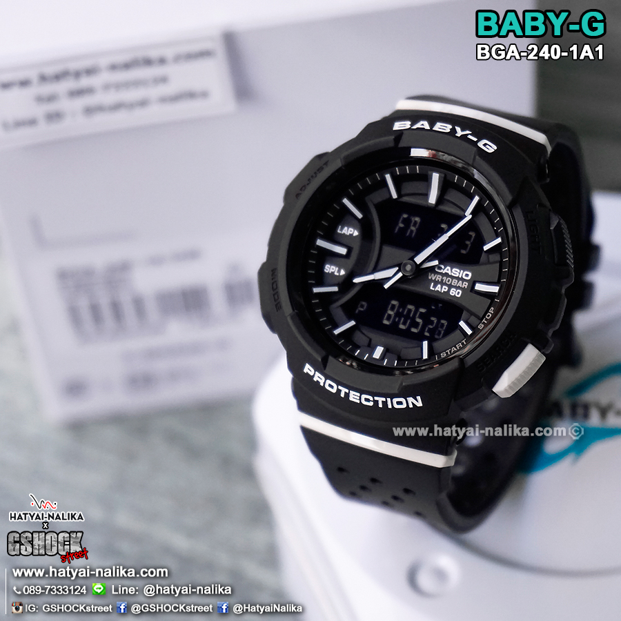 นาฬิกา Casio Baby-G for Running BGA-240 series รุ่น BGA-240-1A1 ของแท้ รับประกัน1ปี