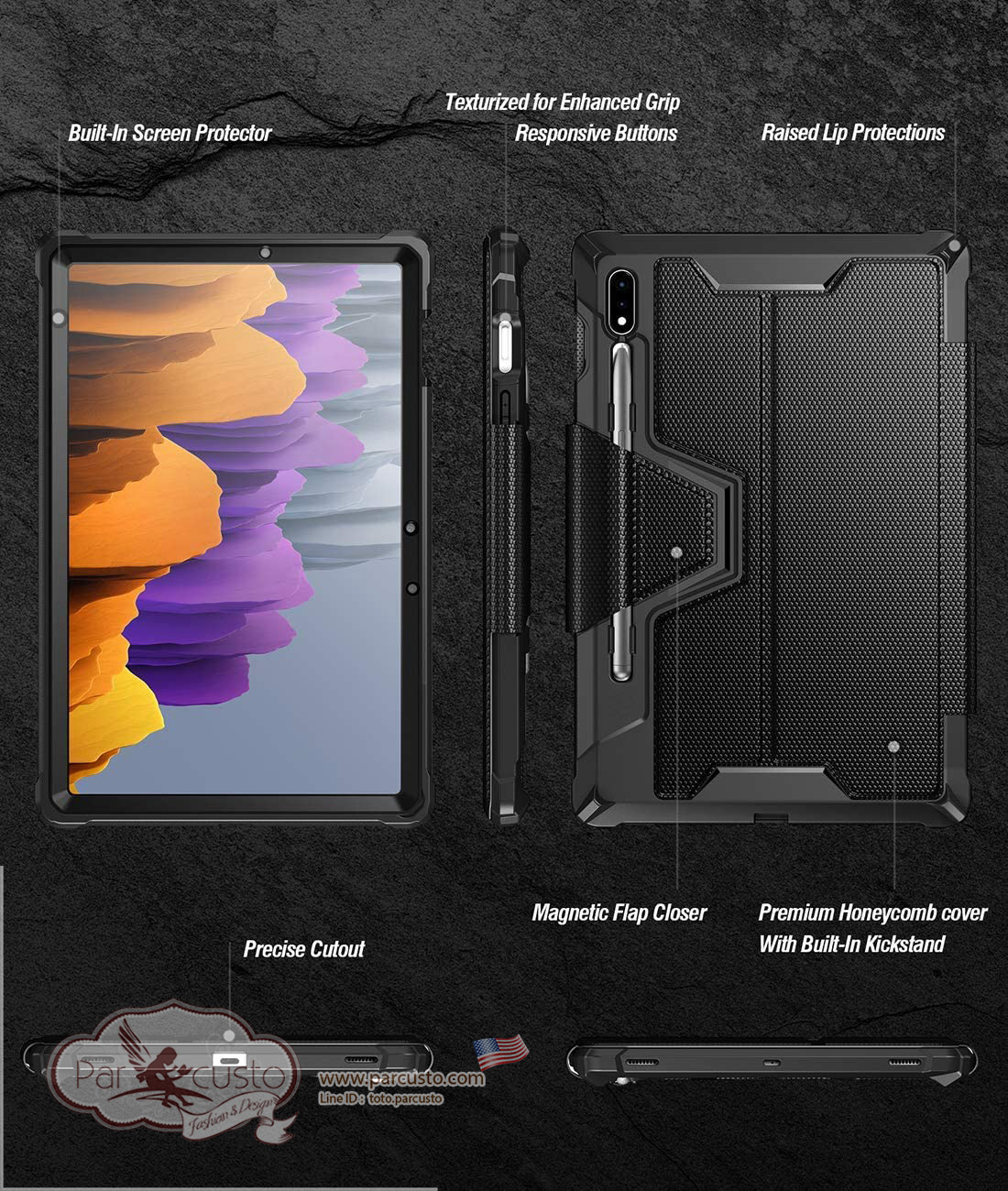 เคสกันกระแทก Samsung Galaxy Tab S7/S8 [Explorer] จาก POETIC [Pre-order USA]