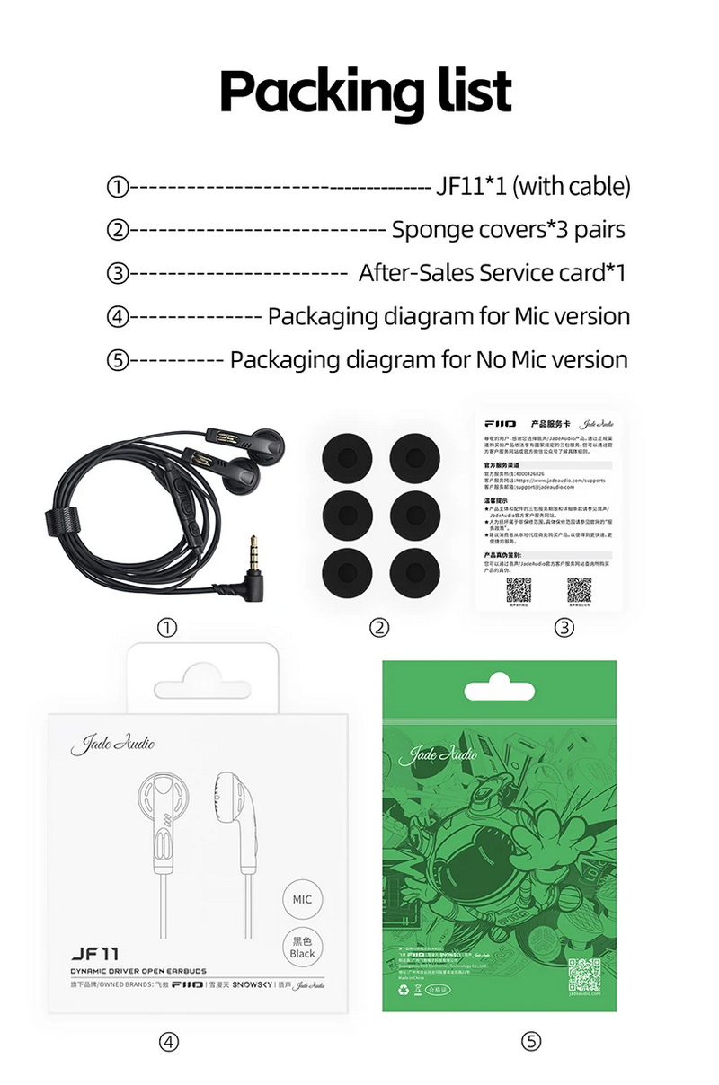 FiiO JF11 (JadeAudio JF11) หูฟังเอียบัด Retro รูปตัว U ไดรเวอร์ไดนามิก 14.2 มม. ประกันศูนย์ไทย